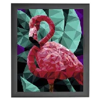 Bilde av Paint by numbers Flamingo Strikking, pynt, garn og strikkeoppskrifter