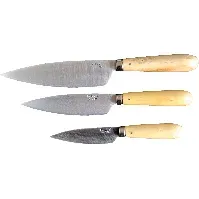 Bilde av Pallarés Tradisjonelle Kjøkkenkniver 3 stk, etui av stoff, 9, 13, 16 cm Knivsett