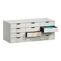 Bilde av Paperflow - Skuffskap - 12 skuffer - for A4, 240 x 320 mm - grå interiørdesign - Oppbevaringsmøbler - Hengemappevågner