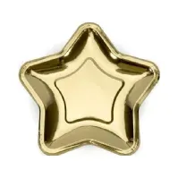 Bilde av Party Deco tallerkener Star, gull, 23cm, 6 deler universal (34683) Skole og hobby - Festeutsmykking - Ballonger