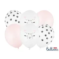 Bilde av PartyDeco SB14P-306-000-6, Toy balloon, Latex, Sort, Gull, Rosa, Hvit, Oval, 30 cm, 6 stykker Skole og hobby - Festeutsmykking - Ballonger