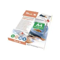 Bilde av Peach - 80 mikroner - 100-pack - glanset - A4 (210 x 297 mm) lamineringspunger Skrivere & Scannere - Blekk, tonere og forbruksvarer - Øvrige forbruksvarer