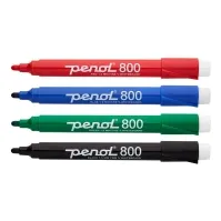 Bilde av Penol 800 - Markør - for whiteboard - svart, rød, blå, grønn - alkoholbasert blekk - 1.5 mm - fin (en pakke 4) Skriveredskaper - Markør - Whiteboardmarkør