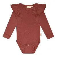 Bilde av Petit Piao Body Modal Frill Berry Dust - Babyklær