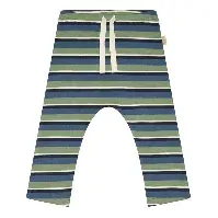 Bilde av Petit Piao Pants Modal Double Striped Spring Green/Moonlight Blu - Babyklær