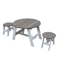 Bilde av Piknikbord og stoler grå/hvit, 3 deler AXI piknikbord 935384 Bord og stoler