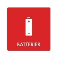 Bilde av Piktogram, batterier, 12 x 12 cm, rød Rengjøring - Avfaldshåndtering - Bøtter & tilbehør
