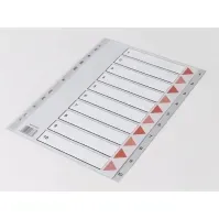 Bilde av Plastregister Q-Line A4 1-10 grå m/kartonforblad - (20 sæt) Papir & Emballasje - Kalendere & notatbøker - Kalendere