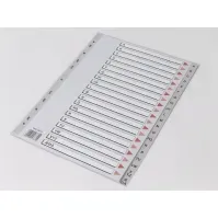 Bilde av Plastregister Q-Line A4 A-Å grå m/kartonforblad - (10 sæt) Papir & Emballasje - Kalendere & notatbøker - Kalendere