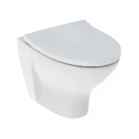 Bilde av Porsgrund Glow 68 Toalettpakke - Vegghengt Toalett + Sete Hvit Vegghengt toalett