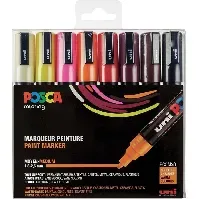 Bilde av Posca - PC5M - Medium Tip Pen - Warm colors, 8 pc - Leker