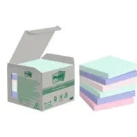 Bilde av Post-It 654-1GB, firkant, Blå, Grønn, Oransje, Papir, 100%, 76 mm, 76 mm Papir & Emballasje - Blokker & Post-It - Notatbøker