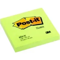 Bilde av Post-it Neon pad 654N, 76x76 mm, lys grønn, 100 ark (3M0306) Skriveredskaper - Markør - Øvrige markør