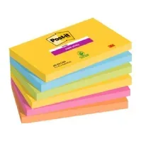 Bilde av Post-it Super Sticky Notes 76mmx127mm 90ark/blk 6blk/pak Carnival farvekollektion Papir & Emballasje - Blokker & Post-It - Legg det ut