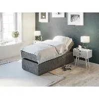 Bilde av Premium regulerbar seng 90x200 - lys grå