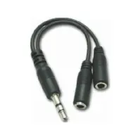 Bilde av PremiumCord Jack 3,5 mm - Jack 3,5 mm x2 kabel 0,1 m svart (kjr-02a) PC tilbehør - Kabler og adaptere - Skjermkabler