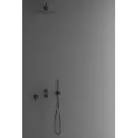 Bilde av Primy Harmonized 3x badekararmatur med dusjsett, matt svar Baderom > Badekaret
