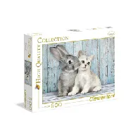 Bilde av Puslespill Cat & Bunny 500 biter Strikking, pynt, garn og strikkeoppskrifter
