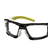 Bilde av Pyramex sikkerhedsbrille klar - Fyxate Foam, grå/lime, aftageligt elastikbånd Klær og beskyttelse - Sikkerhetsutsyr - Vernebriller