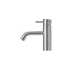 Bilde av Qtoo håndvaskarmatur - børstet rustfrit stål (AISI 316). Tud: 125mm, 5L/min Rørlegger artikler - Baderommet - Håndvaskarmaturer