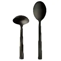 Bilde av RAW - 2 pcs - Cutlery set gravy/potato spoon giftbox - Matte black (14638) - Hjemme og kjøkken