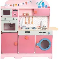 Bilde av Retro lekekjøkken i tre i rosa Lekekjøkken 11465 Kjøkken