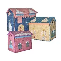 Bilde av Rice - Large Set of 3 Toy Baskets Castle Theme - Baby og barn
