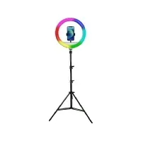 Bilde av Ring studio lamp Powerton 13 , RGB LED, large, adjustable color and intensity of light, phone holder and tripod Tele & GPS - Mobilt tilbehør - Diverse tilbehør
