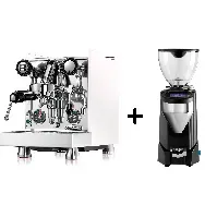 Bilde av Rocket Mozzafiato Cronometro R espressomaskin Hvit + Fausto kaffekvern Espressomaskin