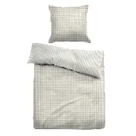 Bilde av Rutet sengetøy 140x200 cm - Stripete sengetøy i 100% bomull - Beige - Vendbar design - Tom Tailor Sengetøy ,  Enkelt sengetøy , Enkelt sengetøy 140x200 cm