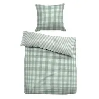 Bilde av Rutet sengetøy 140x200 cm - Stripete sengetøy i 100% bomull - Grønn - Vendbar design - Tom Tailor Sengetøy ,  Enkelt sengetøy , Enkelt sengetøy 140x200 cm