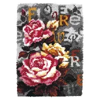 Bilde av Ryematte Blomster Strikking, pynt, garn og strikkeoppskrifter