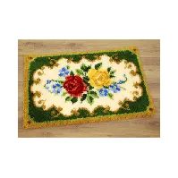 Bilde av Ryematte Fargerike roser Strikking, pynt, garn og strikkeoppskrifter