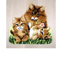 Bilde av Ryematte Kattefamilien Strikking, pynt, garn og strikkeoppskrifter