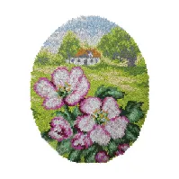 Bilde av Ryematte/veggteppe Blomster Strikking, pynt, garn og strikkeoppskrifter