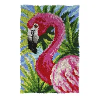 Bilde av Ryematte/veggteppe Flamingo Strikking, pynt, garn og strikkeoppskrifter
