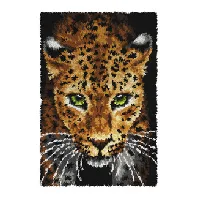 Bilde av Ryematte/veggteppe Leopard Strikking, pynt, garn og strikkeoppskrifter