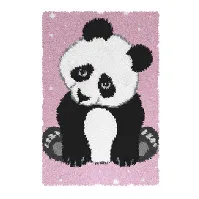 Bilde av Ryematte/veggteppe Panda Strikking, pynt, garn og strikkeoppskrifter