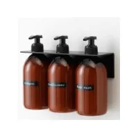 Bilde av Såpeholder til veggen svart - for 3 flasker Rengjøring - Personlig Pleie - Såpe & dispensere