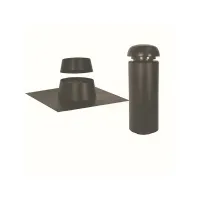 Bilde av SABETOFLEX Sabeto taghætte 160, længde 600 mm, taghældn. 0-9°, sort/sort med stålinddækning (2 ks. med rør og inddækning). Leveres UDEN bæring. Diverse
