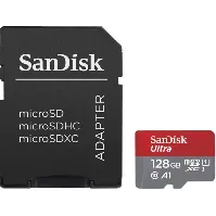 Bilde av SANDISK SanDisk MicroSDXC Mobil Ultra 128GB 140MB/s UHS-I Adap Minnekort,Elektronikk,Minnekort