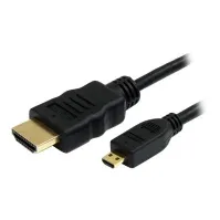 Bilde av SAVIO CL-39 - HDMI-kabel med Ethernet - 19 pin micro HDMI Type D hann til HDMI hann - 1 m - skjermet - svart - 4K-støtte PC tilbehør - Kabler og adaptere - Videokabler og adaptere