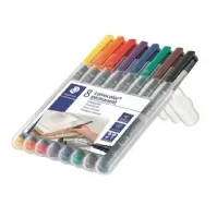 Bilde av STAEDTLER Lumocolor 318 - Fibertuppenn - permanent - for transparenter - assorterte farger - 0.6 mm - fin (en pakke 8) Skriveredskaper - Markør - Permanenttusj