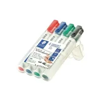Bilde av STAEDTLER Lumocolor - Markør - for glass, whiteboard, porselen - svart, rød, blå, grønn - 2 mm (en pakke 4) Skriveredskaper - Markør - Whiteboardmarkør