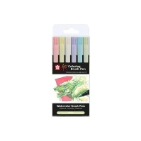 Bilde av Sakura Koi Colouring Brush Pen set Pastel | 6 colours Skriveredskaper - Fiberpenner & Finelinere - Fiberpenner