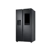Bilde av Samsung Family Hub RS6HA8891B1 - Kjøleskap/fryser - side-ved-side med vannautomat, isdispenser - Wi-Fi - bredde: 91.2 cm - dybde: 71.6 cm - høyde: 178 cm - 614 liter - Klasse E - premium black steel/black Hvitevarer - Kjøl og frys - Side-by-Side