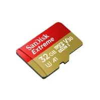 Bilde av SanDisk Extreme - Flashminnekort (microSDHC til SD-adapter inkludert) - 32 GB - A1 / Video Class V30 / UHS-I U3 / Class10 - microSDHC UHS-I Foto og video - Foto- og videotilbehør - Minnekort