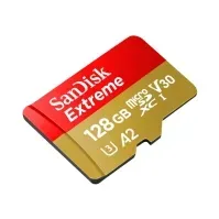 Bilde av SanDisk Extreme - Flashminnekort (microSDXC til SD-adapter inkludert) - 128 GB - A2 / Video Class V30 / UHS-I U3 / Class10 - microSDXC UHS-I Foto og video - Foto- og videotilbehør - Minnekort