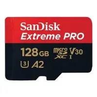 Bilde av SanDisk Extreme Pro - Flashminnekort (microSDXC til SD-adapter inkludert) - 128 GB - A2 / Video Class V30 / UHS-I U3 / Class10 - microSDXC UHS-I Foto og video - Foto- og videotilbehør - Minnekort
