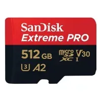 Bilde av SanDisk Extreme Pro - Flashminnekort (microSDXC til SD-adapter inkludert) - 512 GB - A2 / Video Class V30 / UHS-I U3 / Class10 - microSDXC UHS-I Foto og video - Foto- og videotilbehør - Minnekort